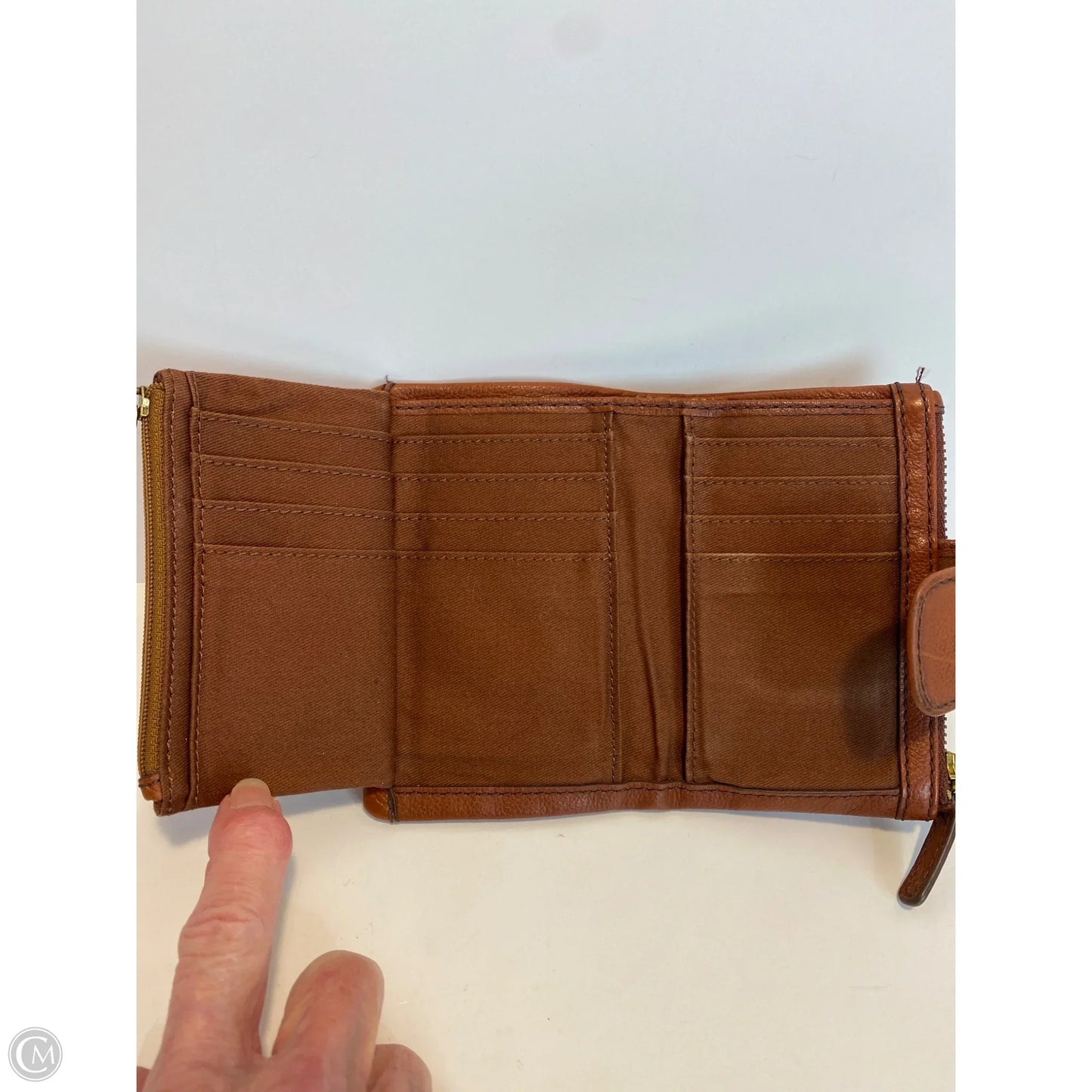 Wallet Leather By Fossil, Size: Medium