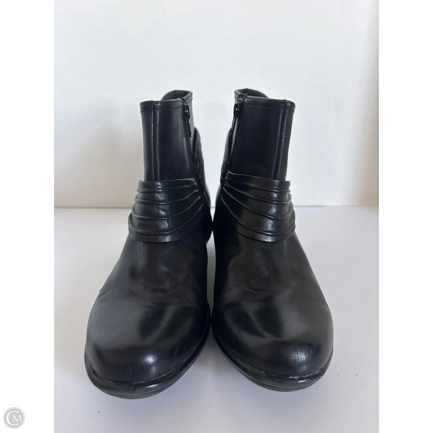 Boots Ankle Heels By Clarks In Black, Size: 7.5