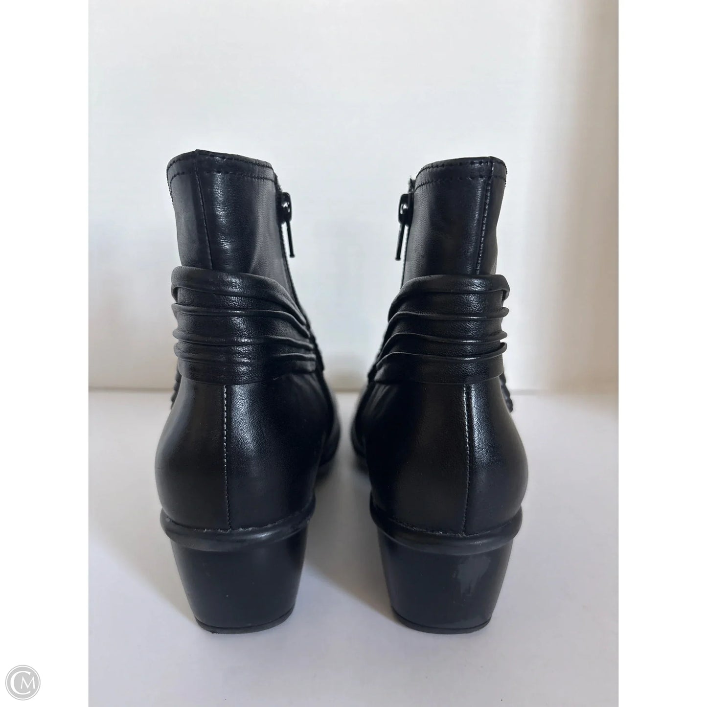 Boots Ankle Heels By Clarks In Black, Size: 7.5
