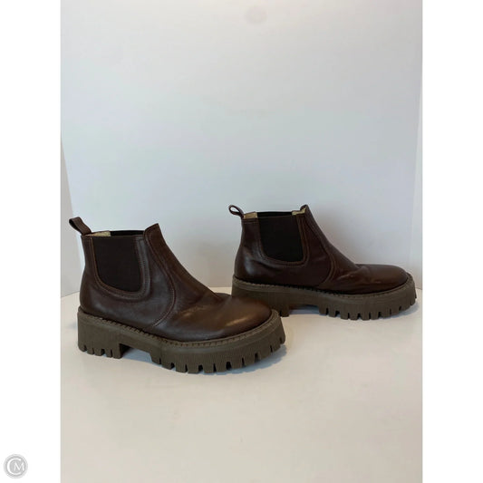 Boots Ankle Flats By Clothes Mentor In Brown, Size: 9