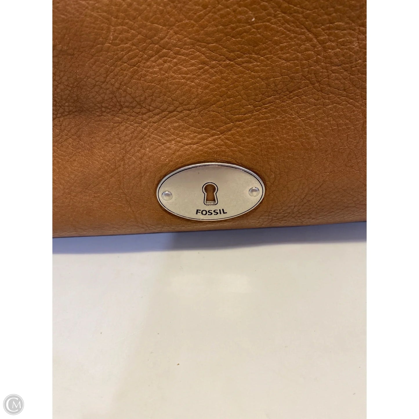 Handbag Leather By Fossil, Size: Medium