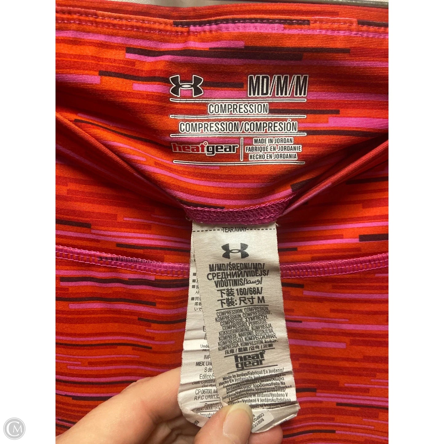 Athletic Leggings By Under Armour In Red, Size: M