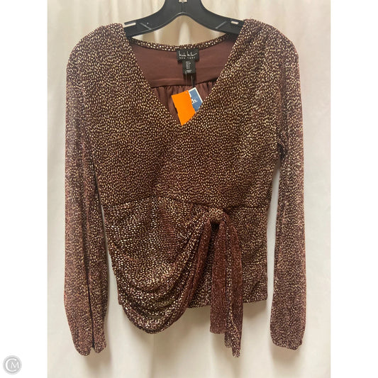 Top Long Sleeve By Nicole By Nicole Miller In Maroon, Size: S