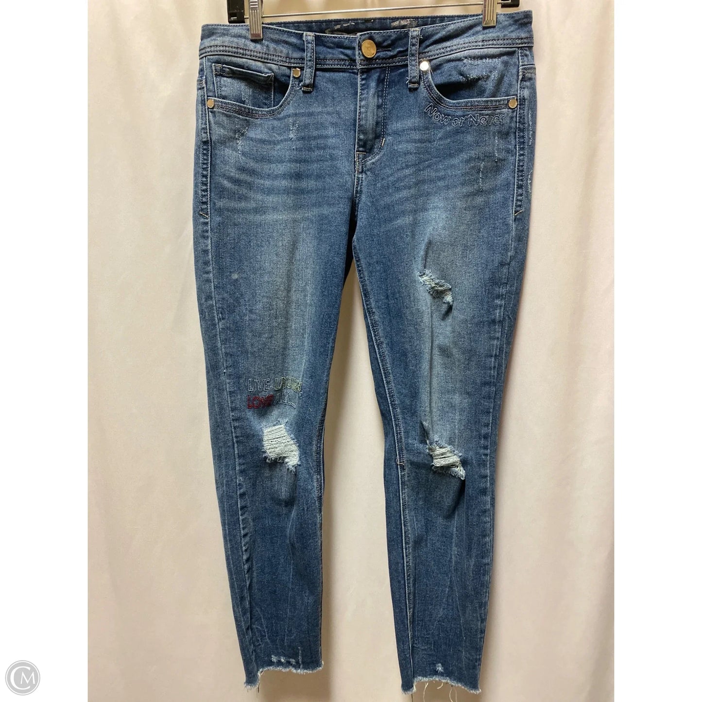 Jeans Straight By Seven 7 In Blue Denim, Size: 8