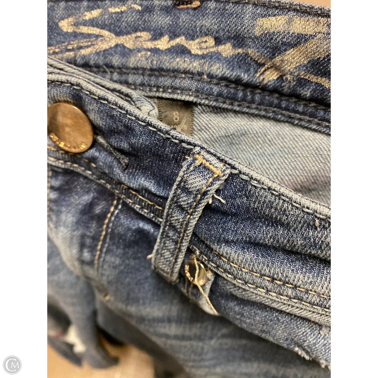 Jeans Straight By Seven 7 In Blue Denim, Size: 8