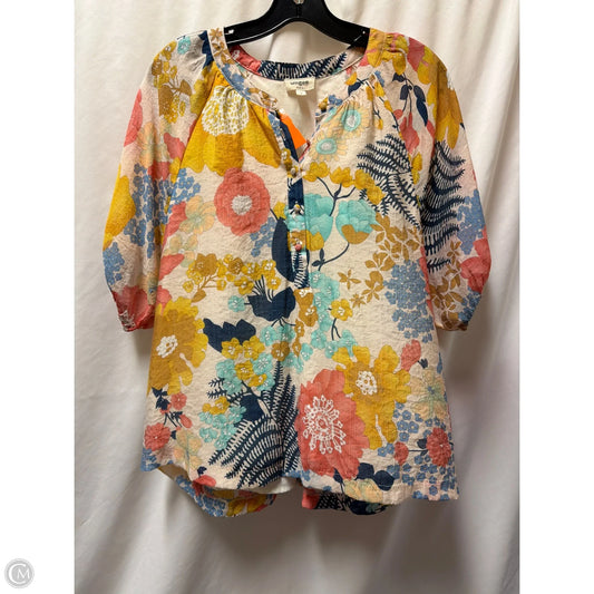 Top Short Sleeve By Umgee In Yellow, Size: S