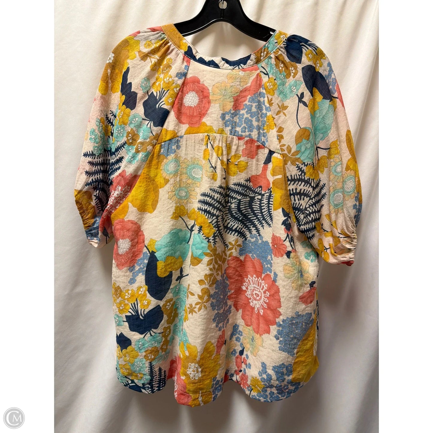 Top Short Sleeve By Umgee In Yellow, Size: S