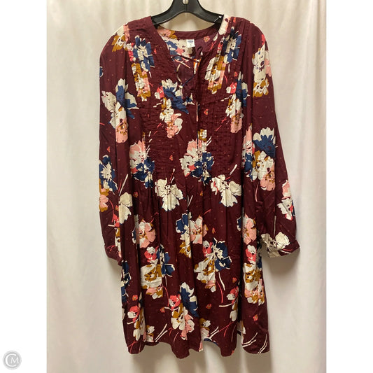 Dress Casual Midi By Old Navy In Maroon, Size: Xl