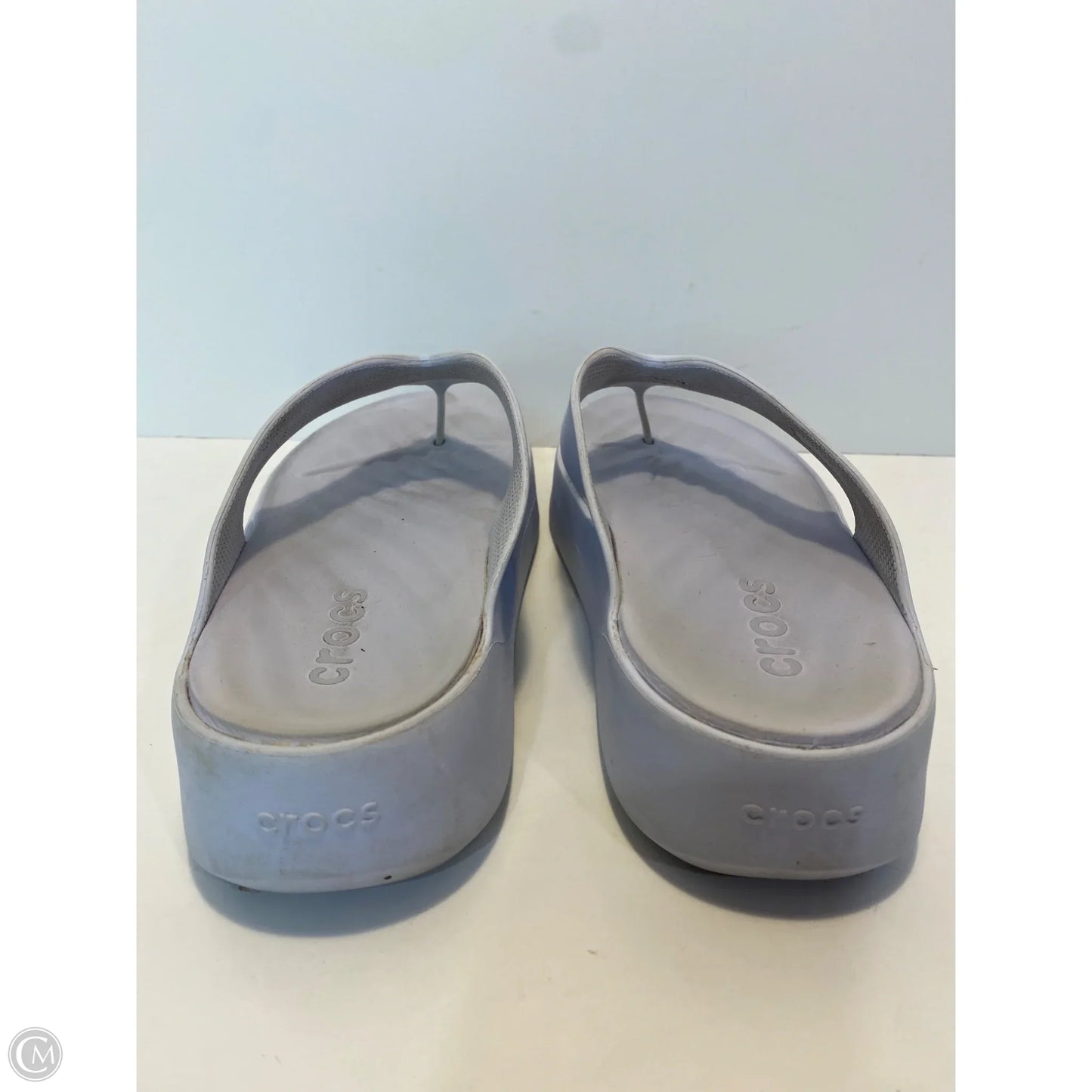 Shoes Flats By Crocs In Blue, Size: 8