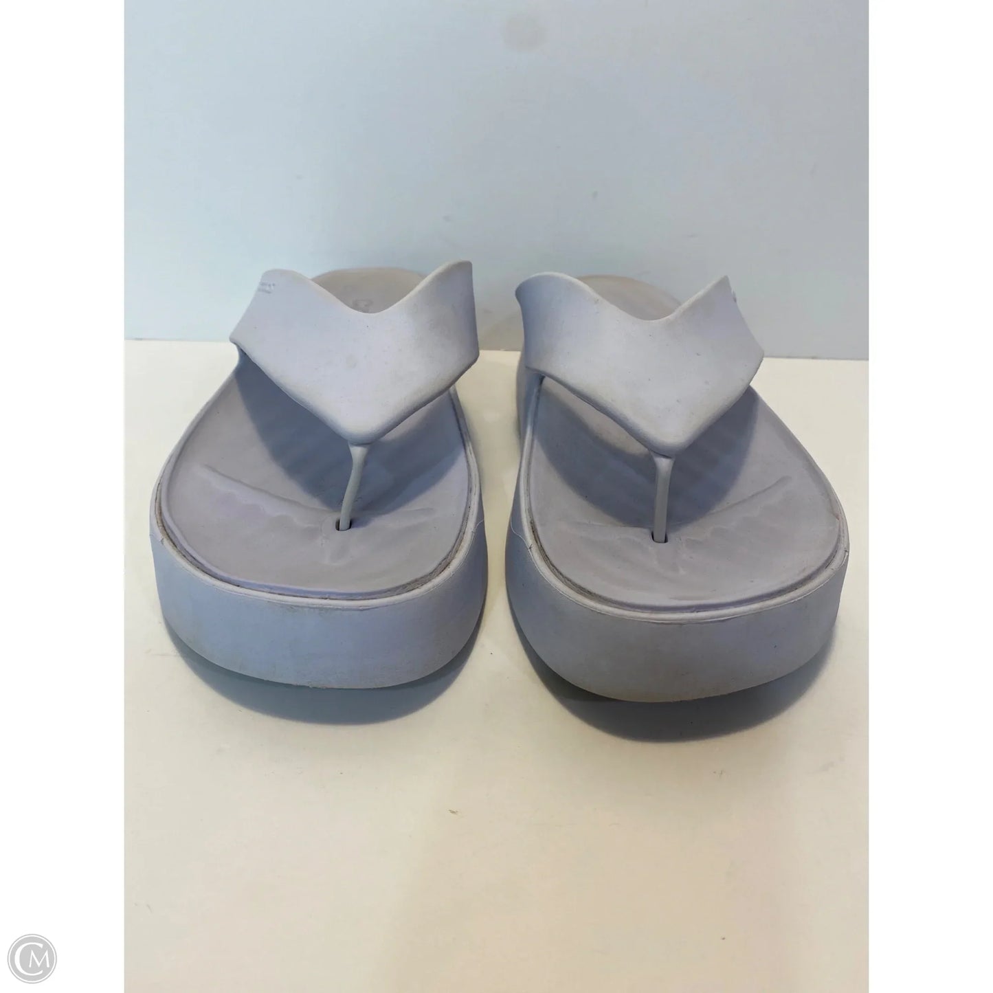 Shoes Flats By Crocs In Blue, Size: 8
