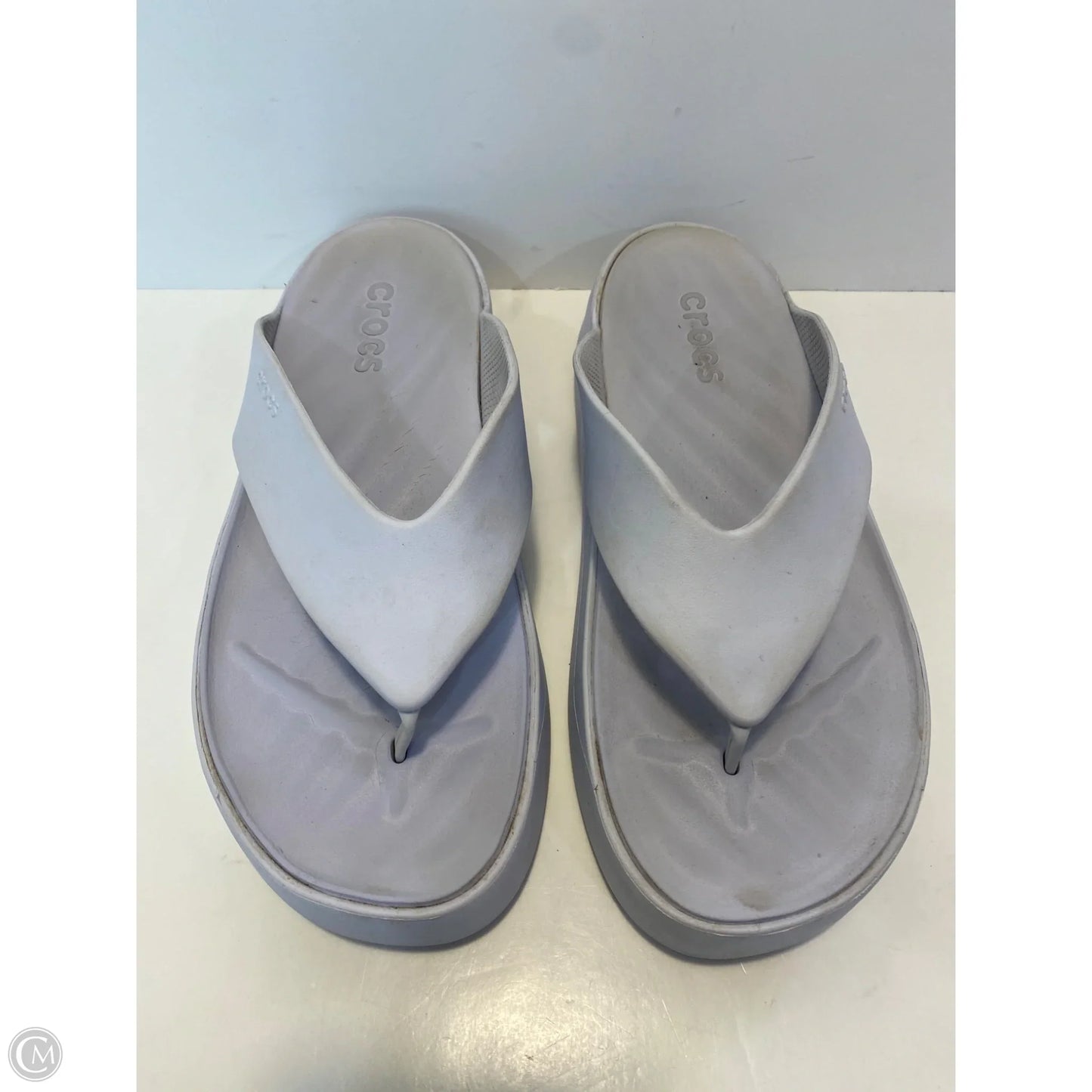 Shoes Flats By Crocs In Blue, Size: 8