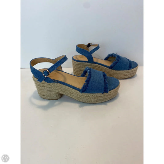 Sandals Heels Block By Cato In Blue, Size: 7