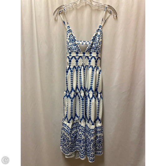 Dress Casual Midi By Shein In Blue & White, Size: S
