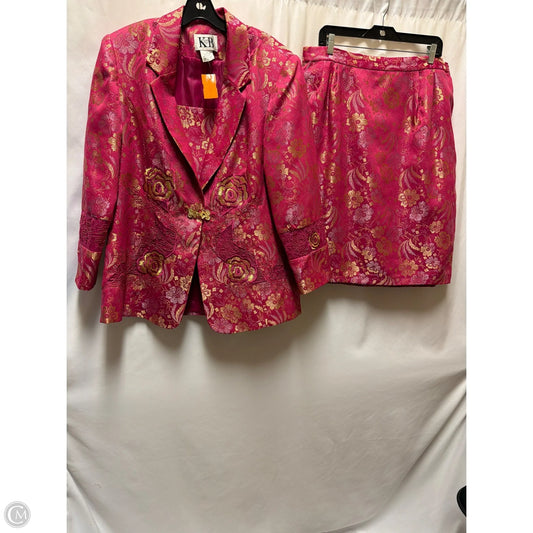 Skirt Suit 2pc By Clothes Mentor In Pink, Size: 1x