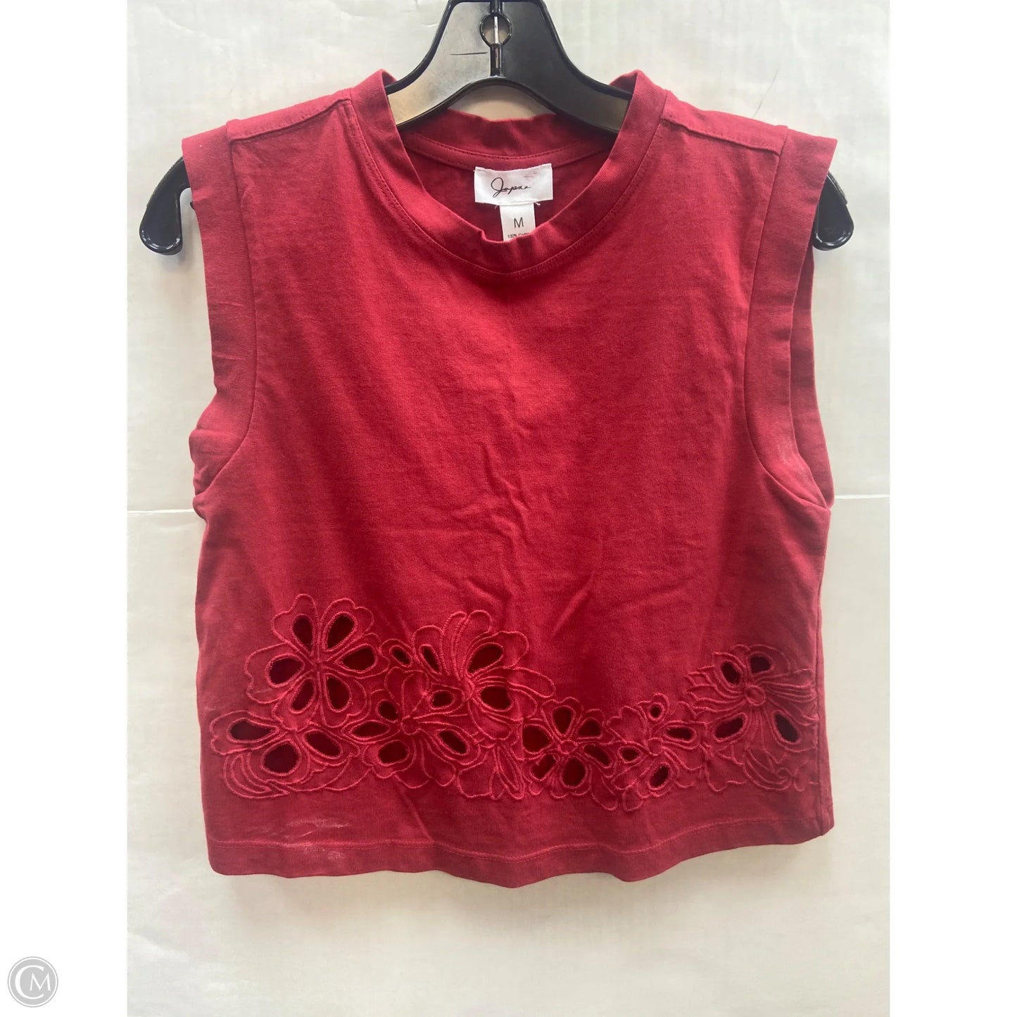 Top Sleeveless By Japna In Red, Size: M