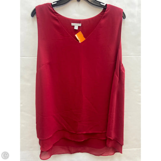 Top Sleeveless By Cato In Red, Size: 1x