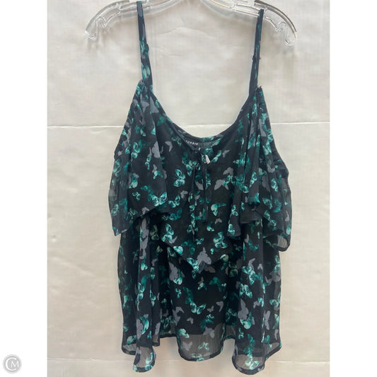 Top Sleeveless By Torrid In Black & Green, Size: 1x