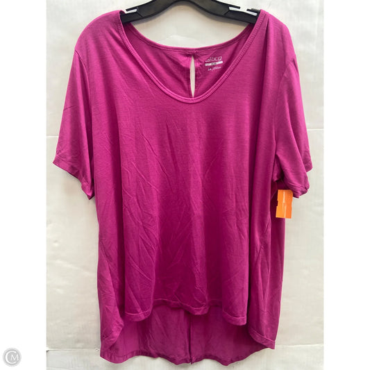 Athletic Top Short Sleeve By Bcg In Pink, Size: 2x