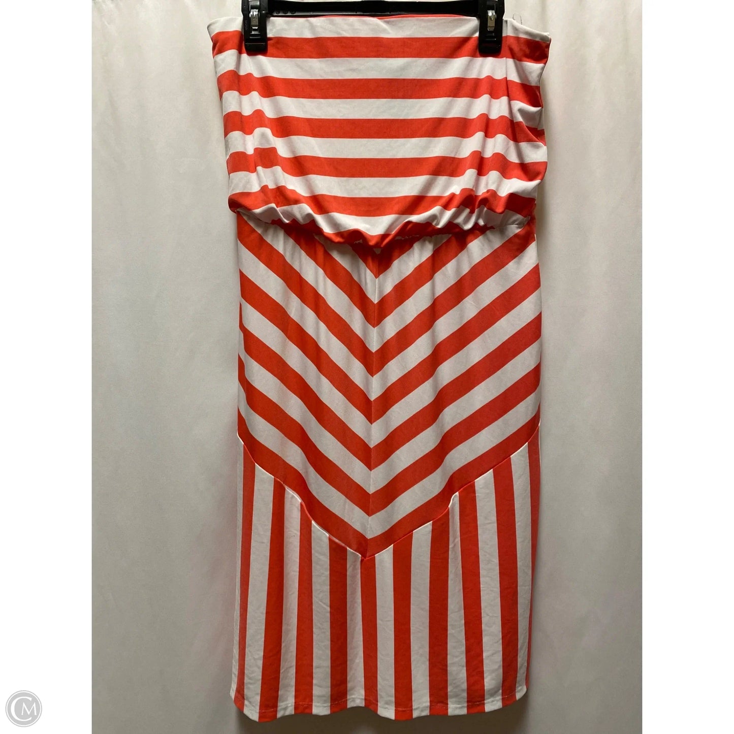 Dress Casual Midi By Bisou Bisou In Red & White, Size: M