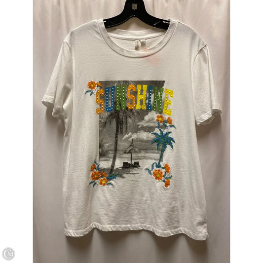 Top Short Sleeve By Cato In White, Size: M