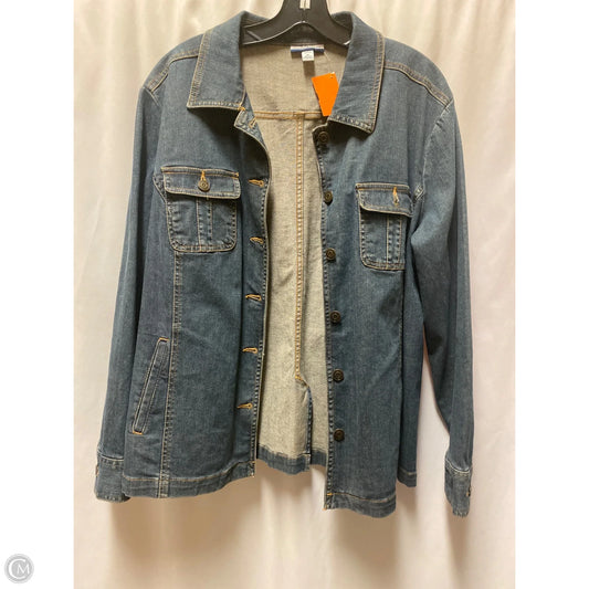 Jacket Denim By Croft And Barrow In Blue Denim, Size: Xl
