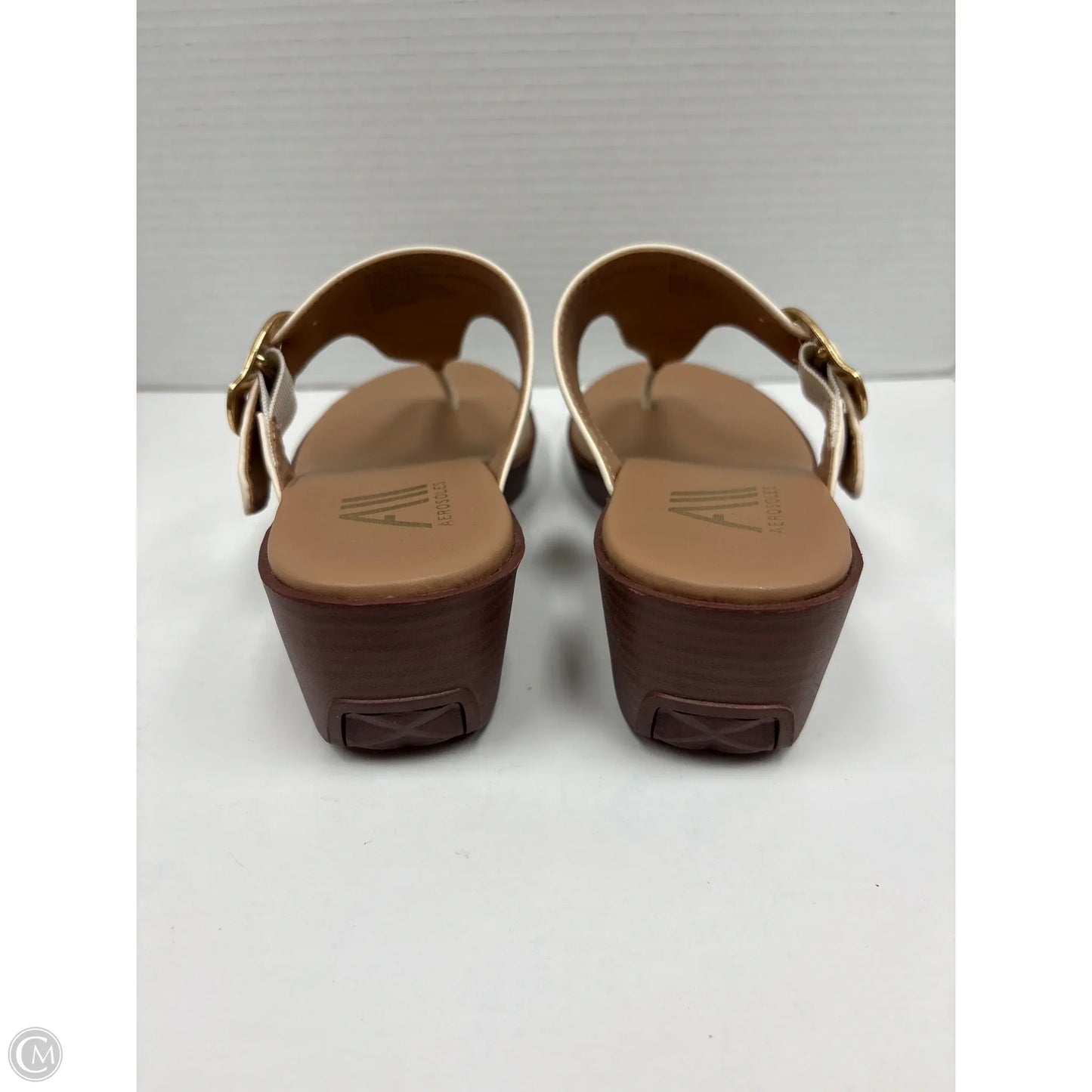 Sandals Heels Wedge By Aerosoles In Cream, Size: 7.5