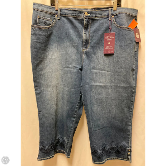Capris By Gloria Vanderbilt In Blue Denim, Size: 20