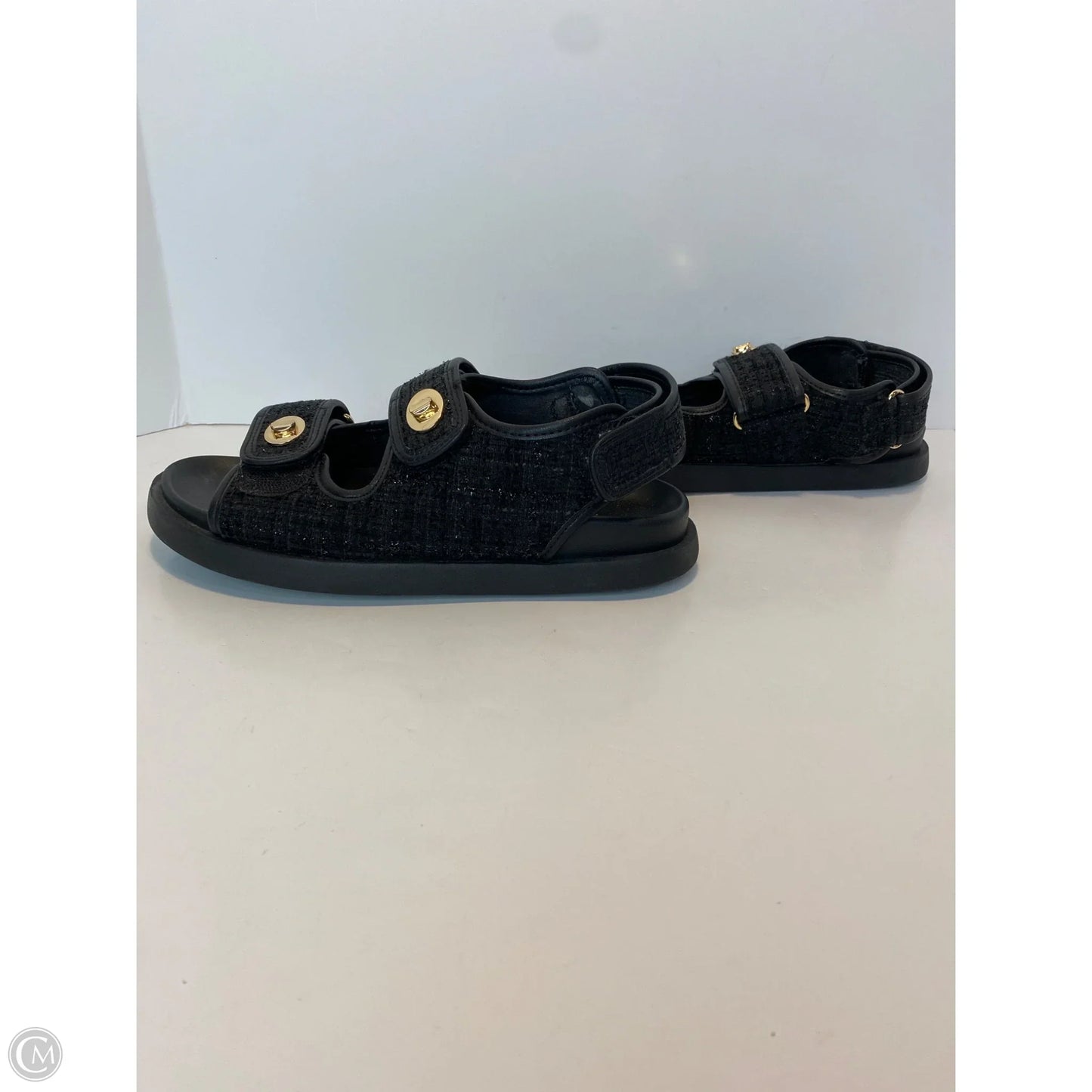 Sandals Flats By H&m In Black, Size: 7.5