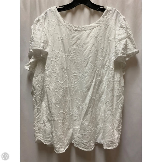 Top Short Sleeve By Loft In White, Size: 3x
