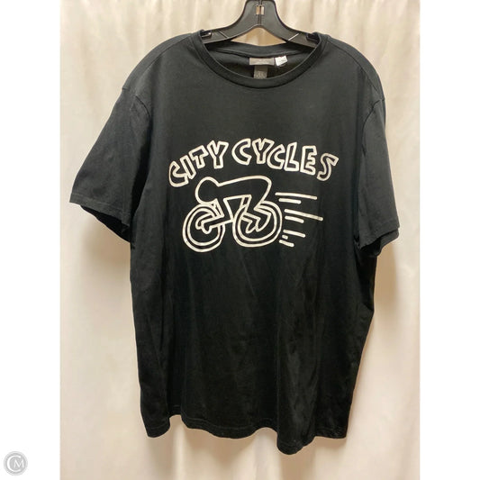 Top Short Sleeve By H&m In Black, Size: Xl