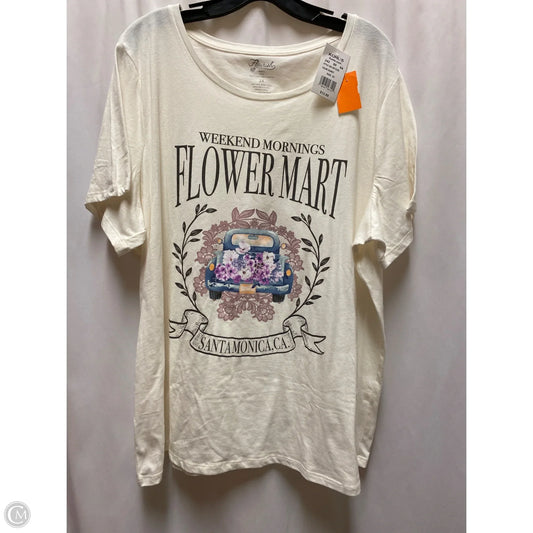 Top Short Sleeve By Clothes Mentor In Cream, Size: 2x