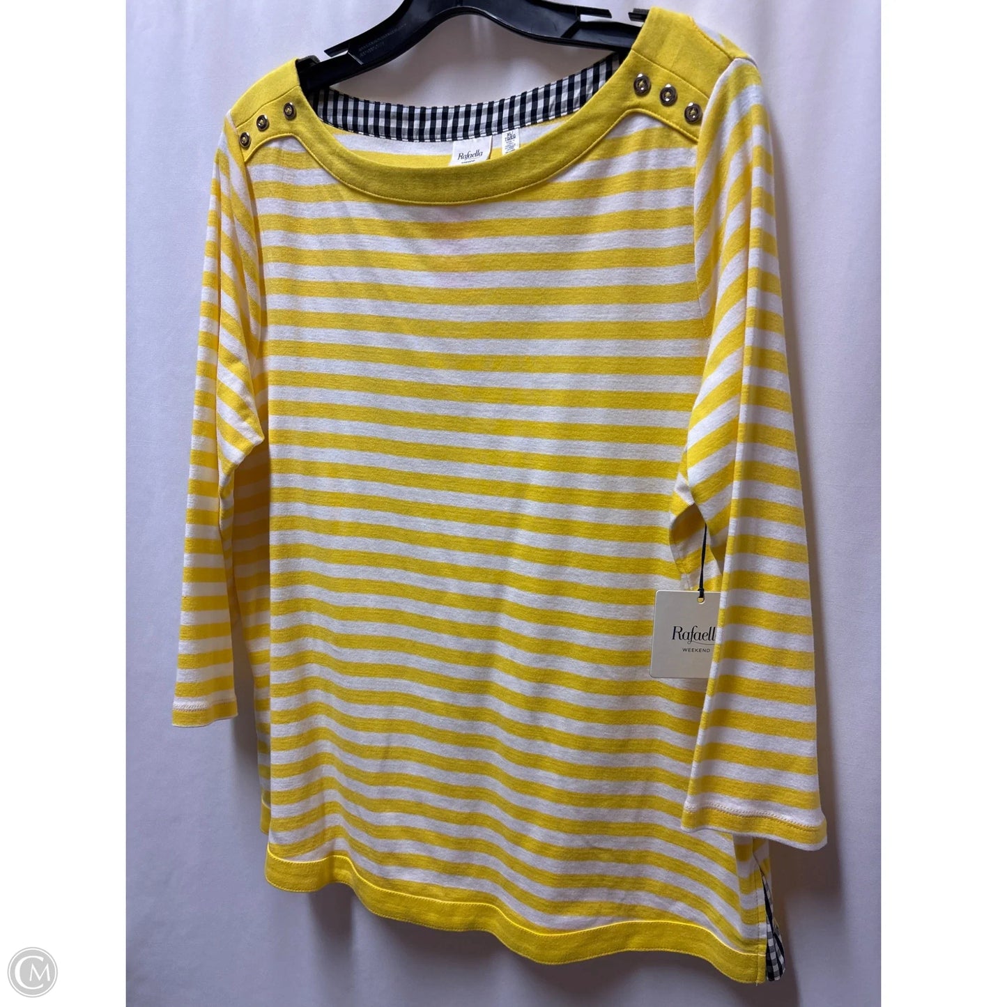 Top Short Sleeve By Rafaella In Yellow, Size: Xl