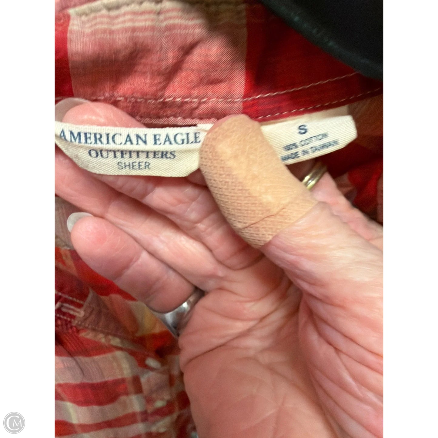 Top Long Sleeve By American Eagle In Red, Size: S