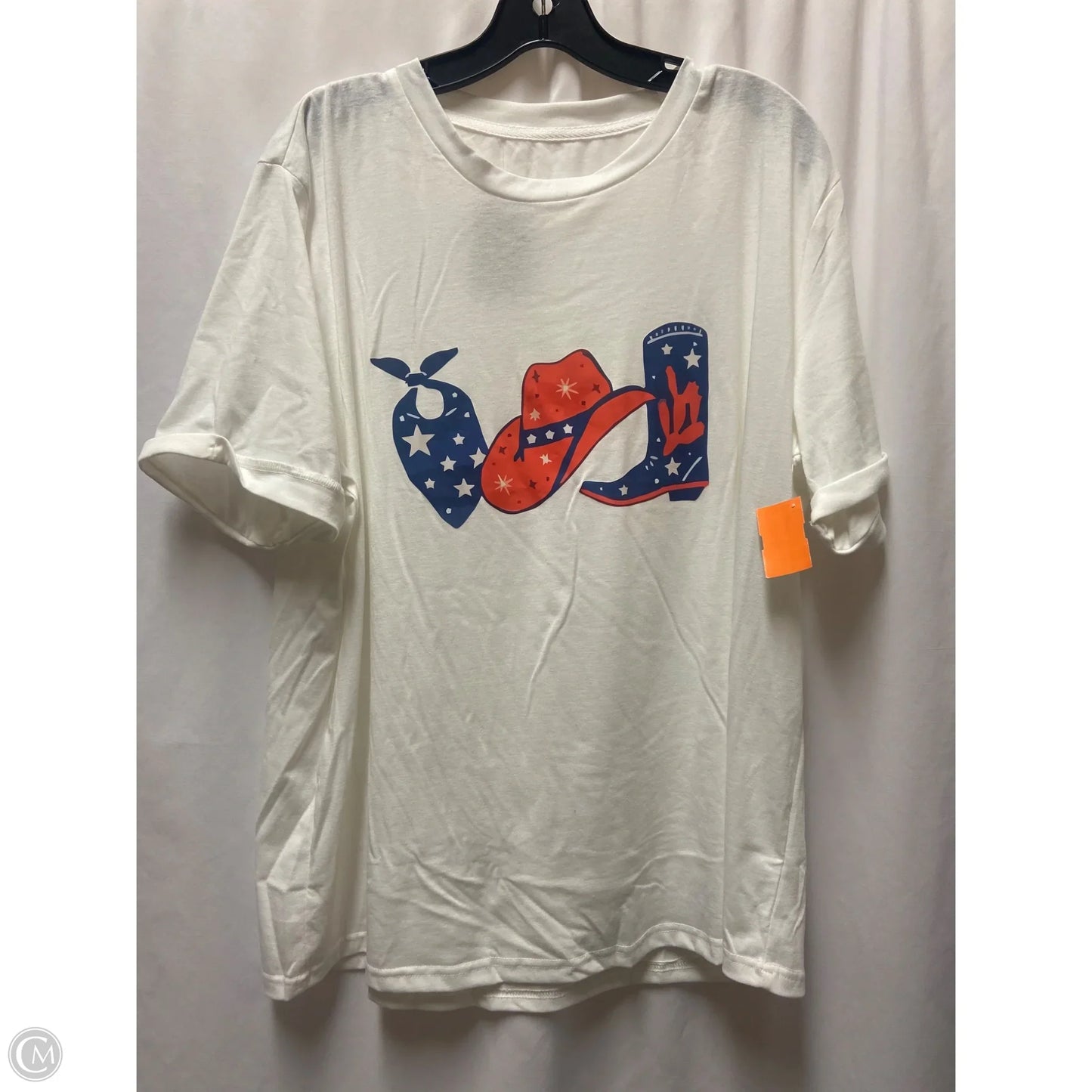 Top Short Sleeve By Clothes Mentor In White, Size: 2x