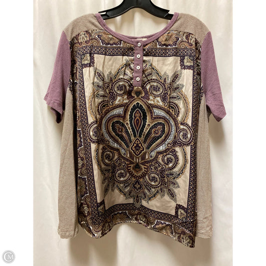 Top Short Sleeve By Oddi In Purple, Size: L