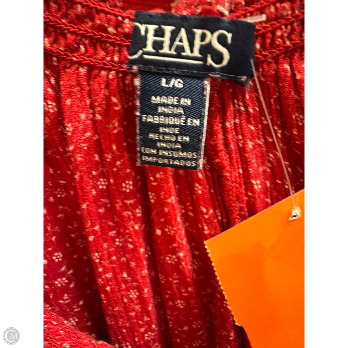 Top Long Sleeve By Chaps In Red, Size: L