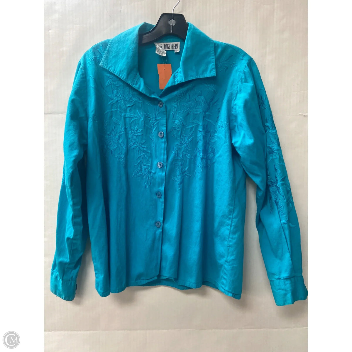 Top Long Sleeve By Together In Teal, Size: S