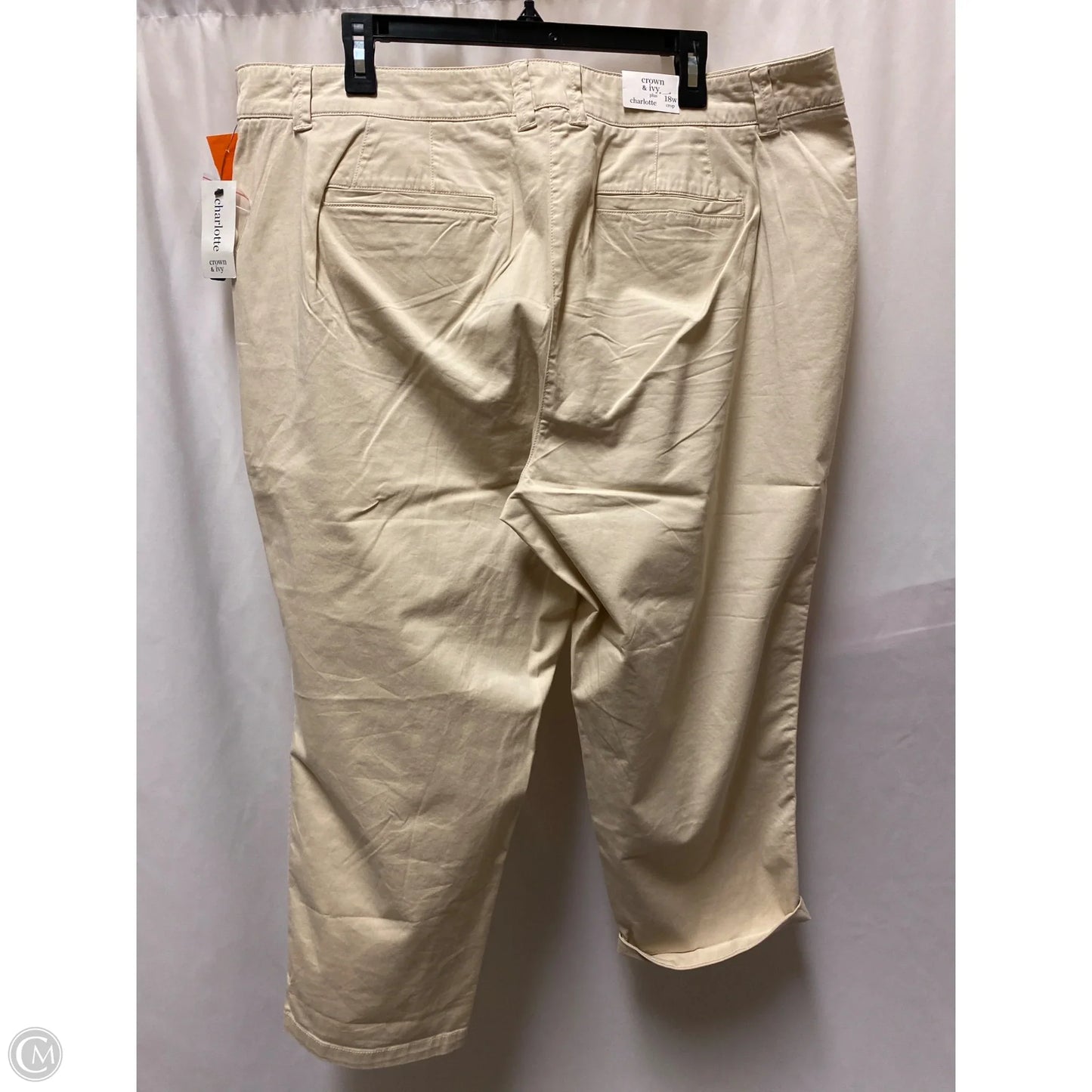 Pants Cropped By Crown And Ivy In Tan, Size: 18