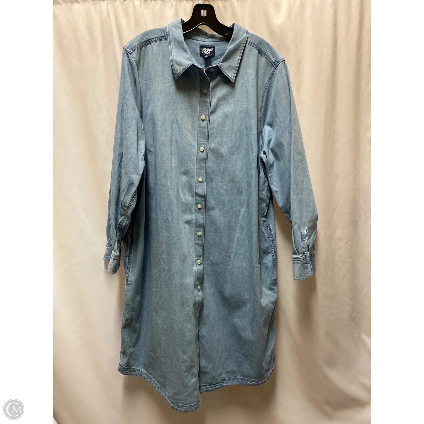 Dress Casual Maxi By Lands End In Blue Denim, Size: 2x