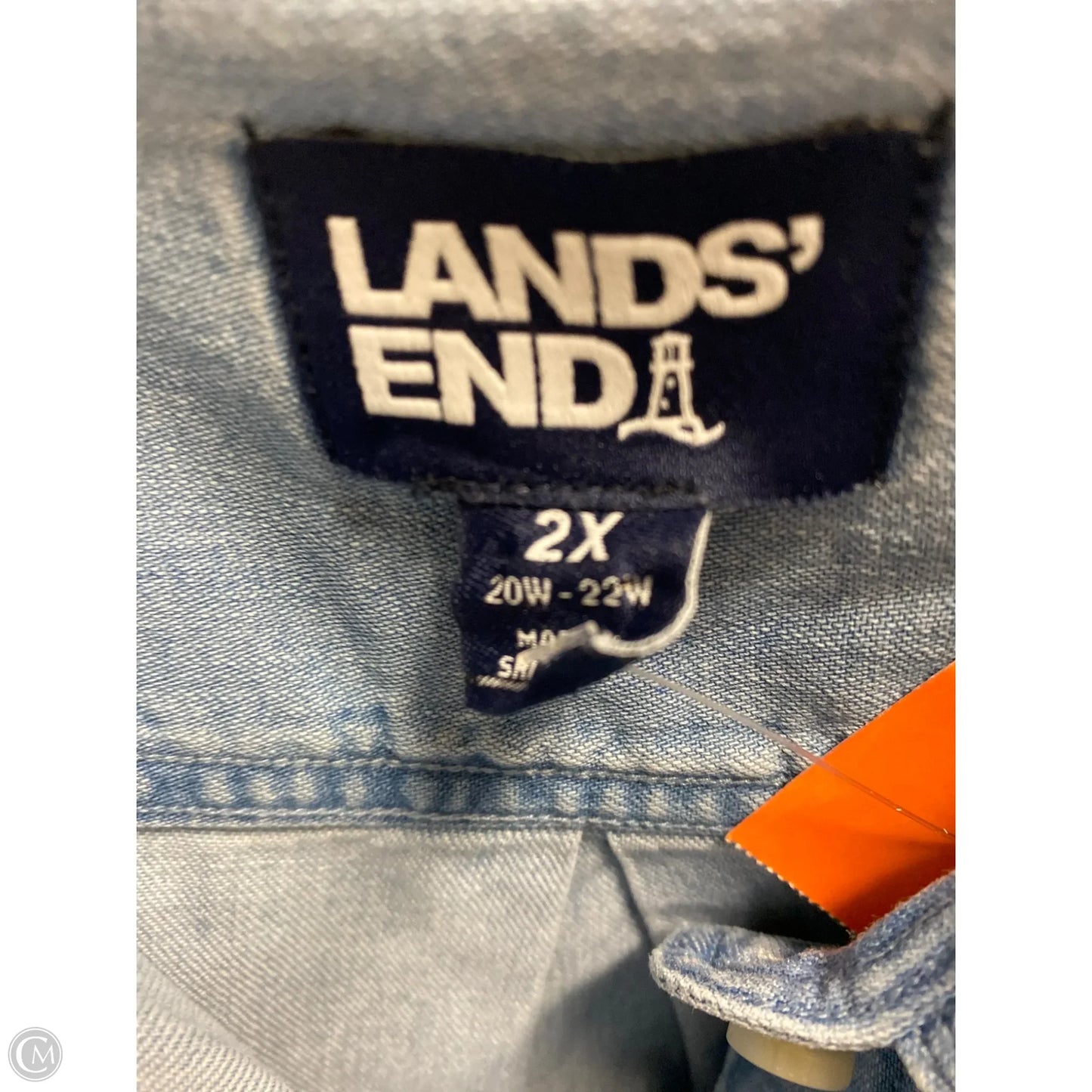 Dress Casual Maxi By Lands End In Blue Denim, Size: 2x