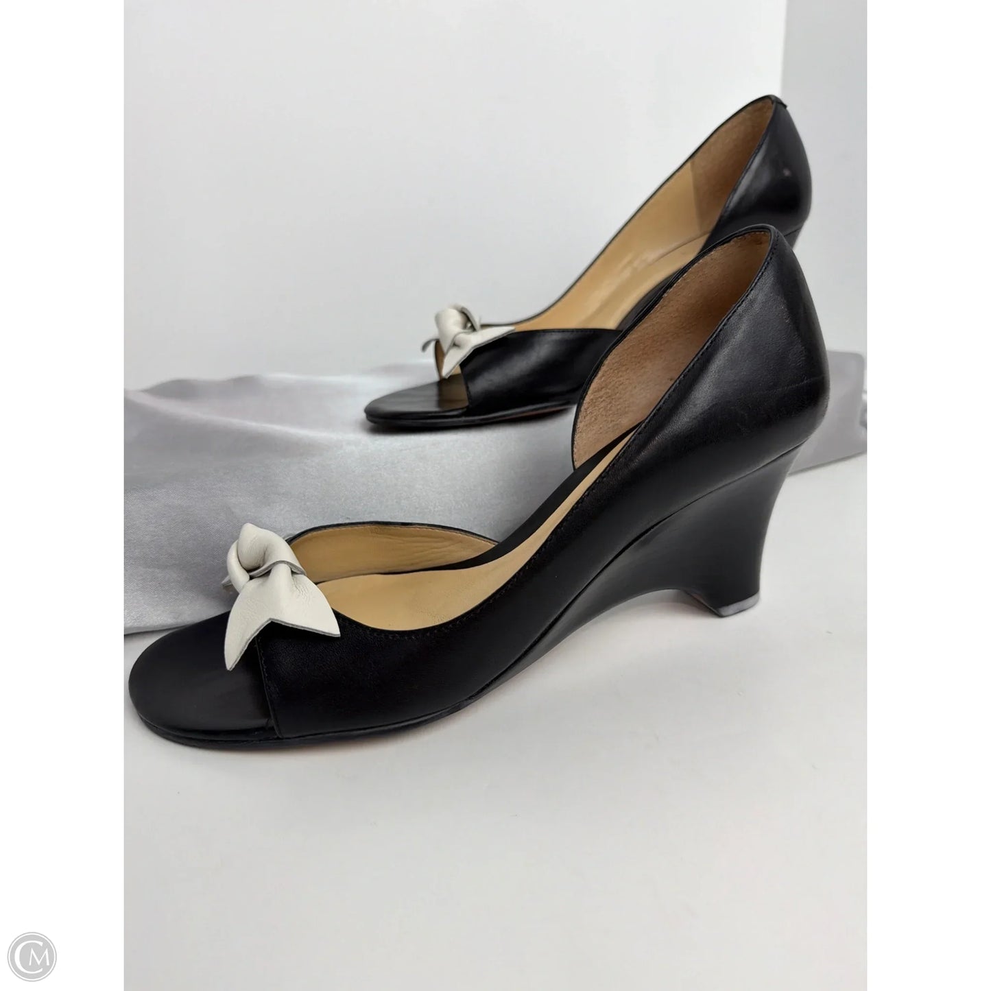 Sandals Heels Wedge By Loft In Black, Size: 8