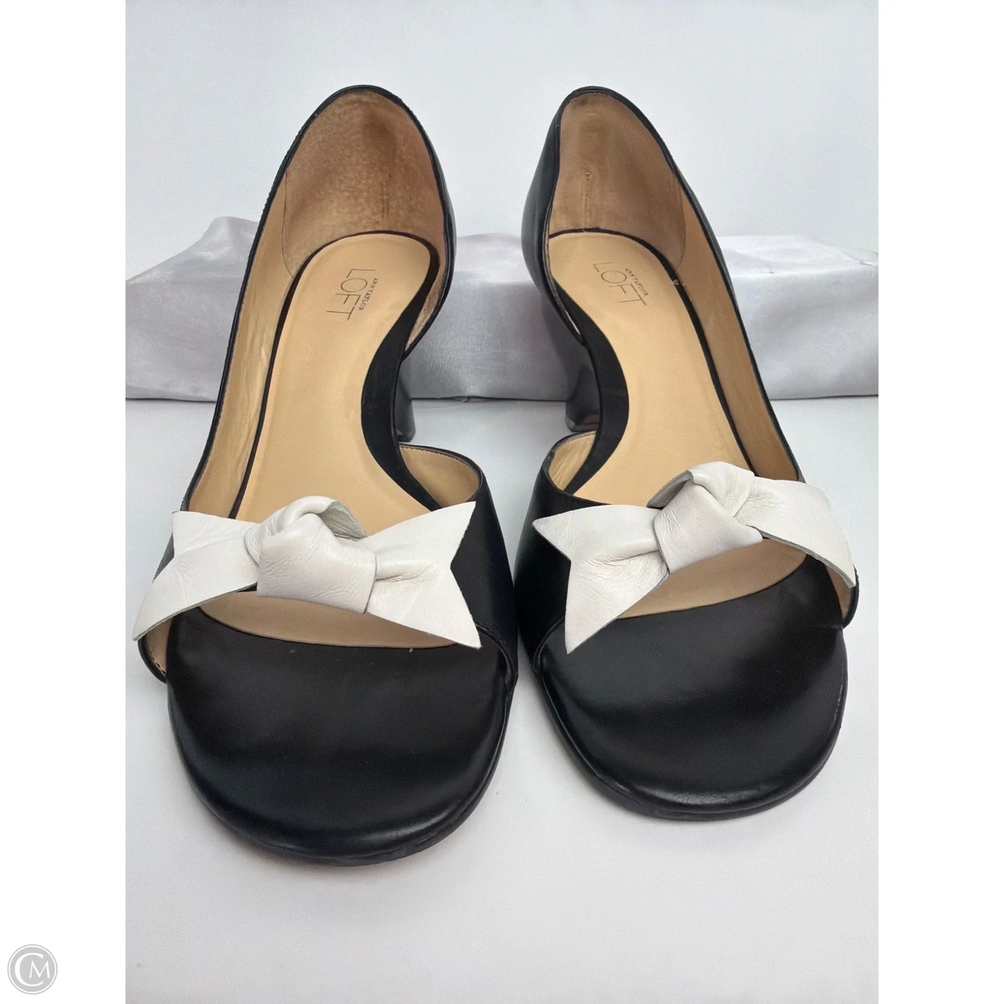 Sandals Heels Wedge By Loft In Black, Size: 8