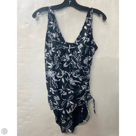 Swimsuit By Clothes Mentor In Black & White, Size: L