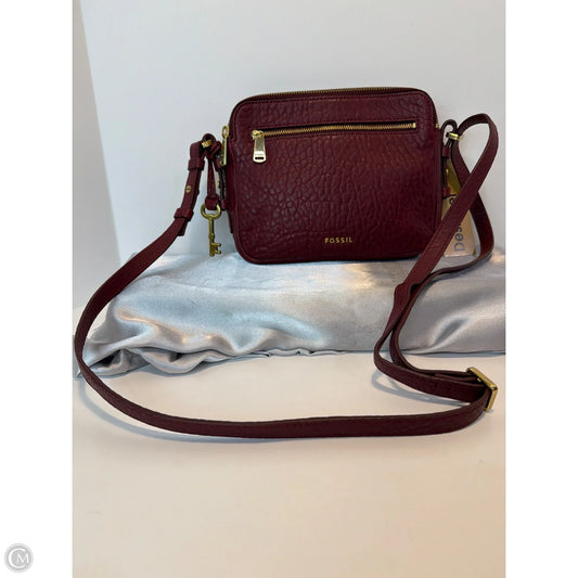 Crossbody Leather By Fossil, Size: Small