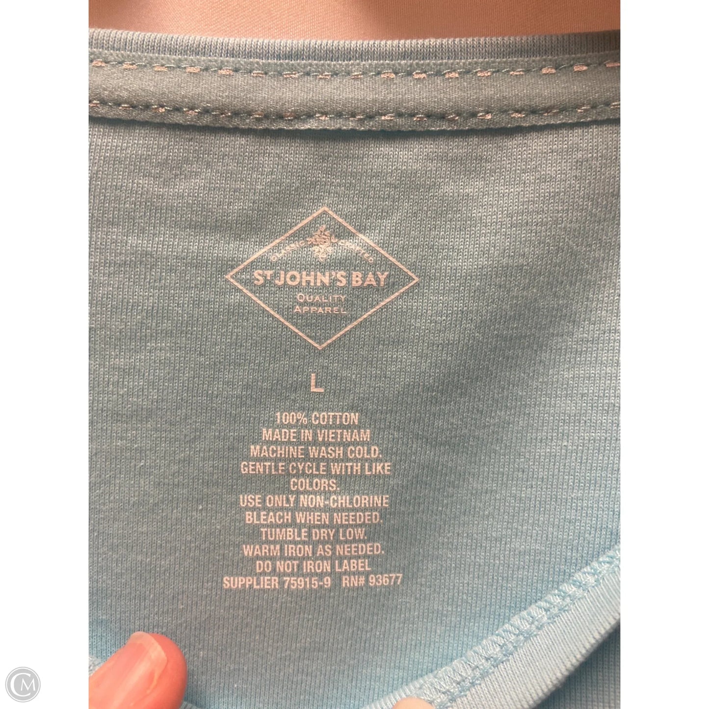 Top Short Sleeve By St Johns Bay In Blue, Size: L