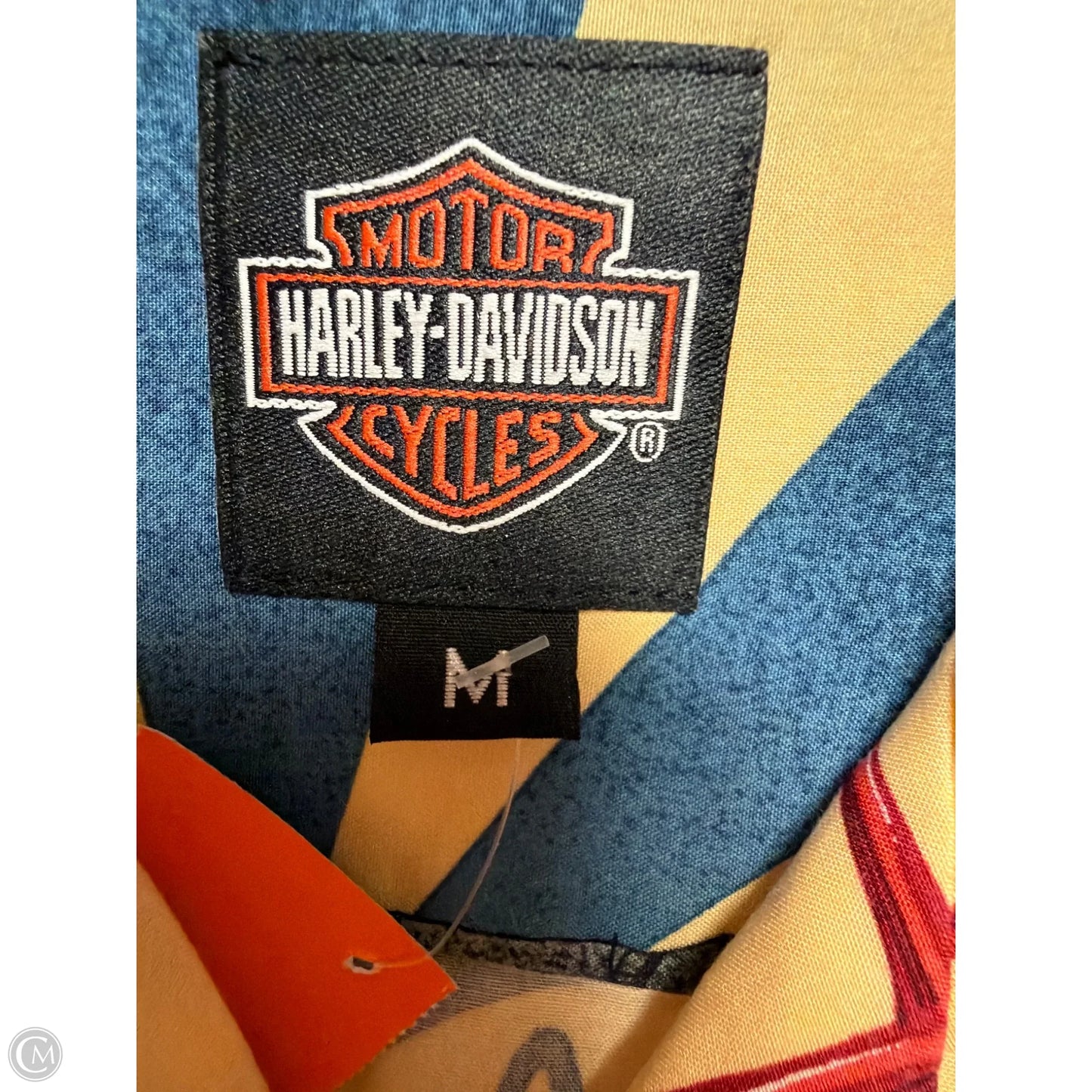 Top Short Sleeve By Harley Davidson In Yellow, Size: M