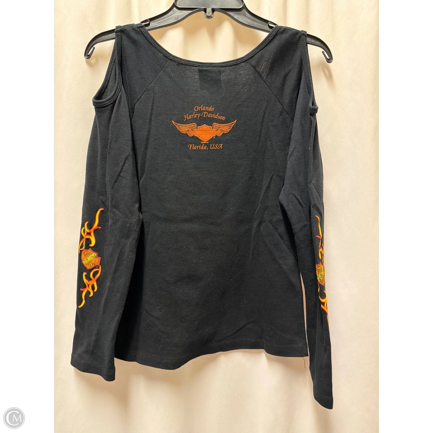 Top Long Sleeve By Harley Davidson In Black, Size: L