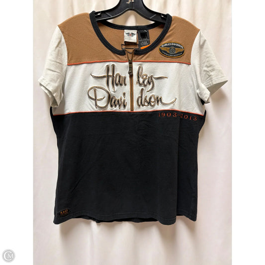 Top Short Sleeve By Harley Davidson In Brown, Size: Xl