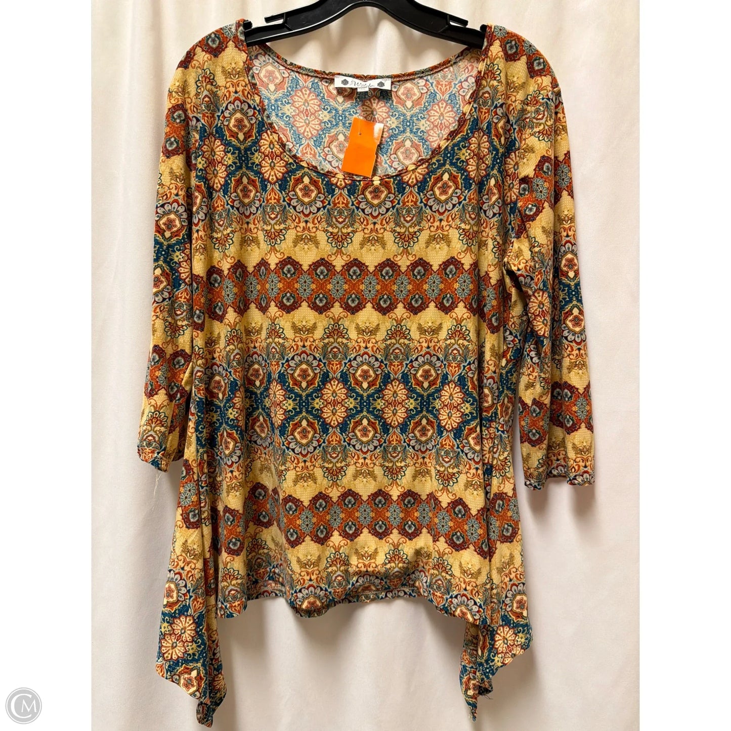Top 3/4 Sleeve By Clothes Mentor In Tan, Size: Xl