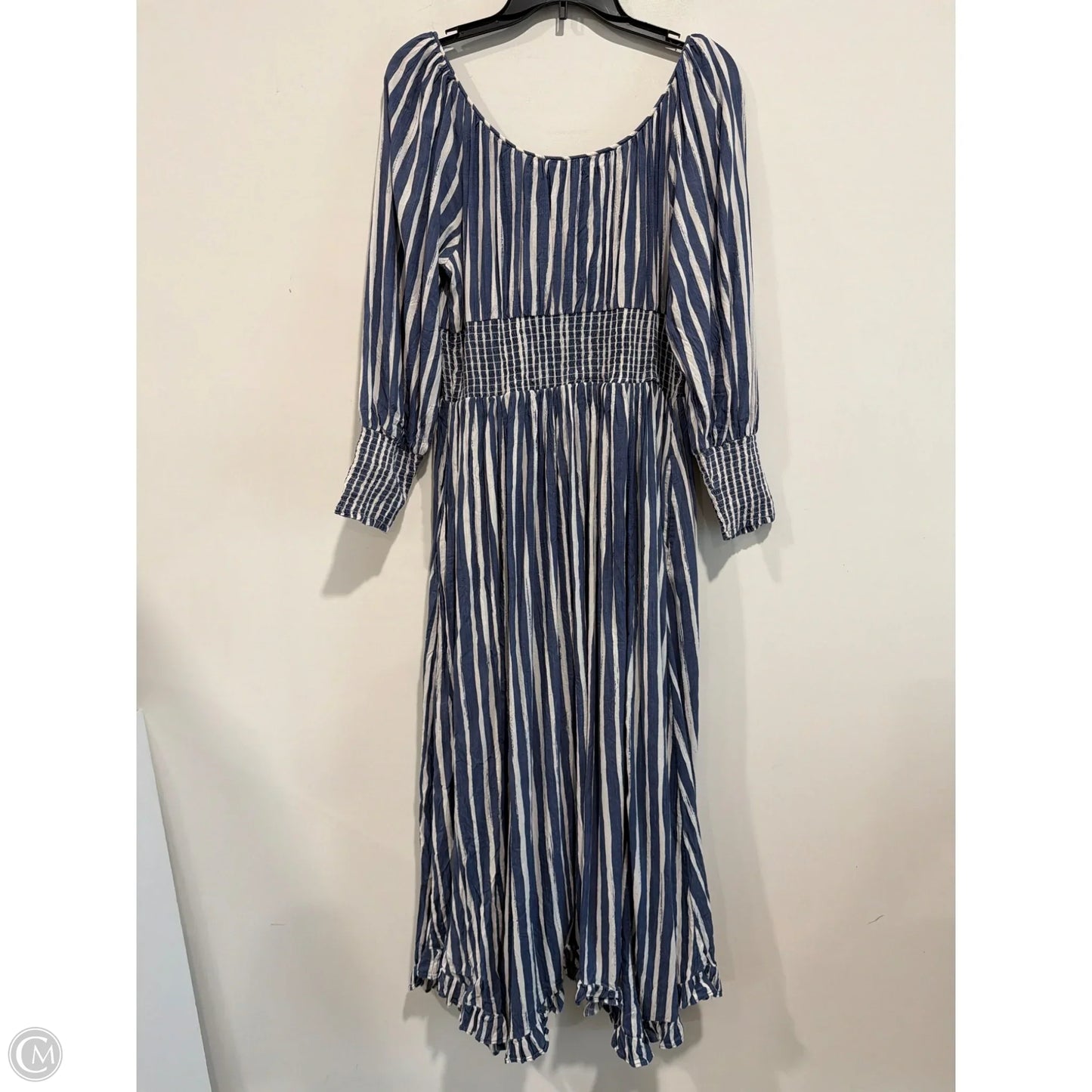 Dress Casual Maxi By Anthropologie In Blue & White, Size: L